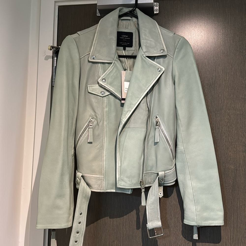 Zara Limited Edition Distressed Effect Leather Jacket